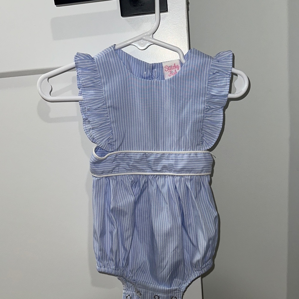 Stitch It Blue Striped Kids One Piece